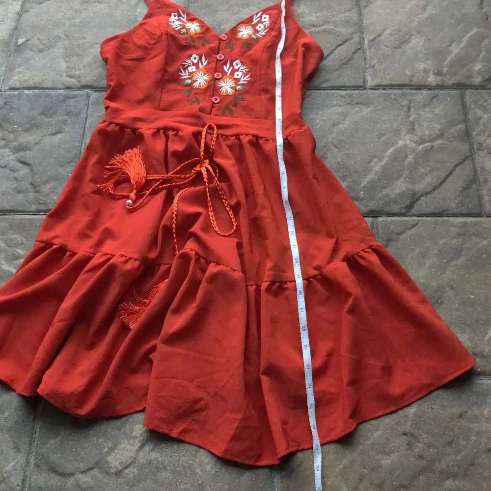 Very Cute Rusty Orange Dress - Picture 8 of 10
